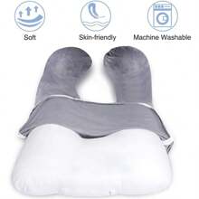 WEFANCY Pregnant Women's Pillow, U-Shaped Whole Body Pillow Removable Cooling Cover Dark Grey Pregnant Women's Pillow Adult Body Pillow Pregnant Women's Pillow Pregnant Women's Pillow  Mother Day Gift - Black - View 5