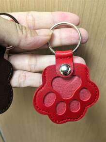 Customized Pet Hair Commemorative Dog Paw Keychain Leather Palm Print Cat Paw Cartoon Keychain Pendant