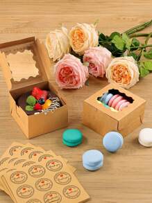 Set Of 5 Single-Portion Cupcake Packaging Boxes With Window, Muffin Boxes, Pastry Boxes, Cupcake Boxes, Tart Takeout Boxes, Suitable For Parties And Gatherings (Stickers Not Included) - Multicolor - View 3