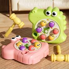 2 PIEZAS Juguete de Cocodrilo Golpea el Topo, Duradero y Sin Electricidad, Percepción de Color para Bebés y Desarrollo Cerebral, Juguete para Niños y Niñas, Juguete Educativo y de Entrenamiento Cognitivo para Niños Pequeños e Infantes
