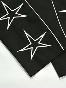 Tween Boys Non-Fleece Casual Elastic Waist Drawstring Cargo Pants, Spring, Autumn & Summer - Black - View 4