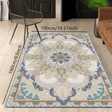 1pc Nordic Fairisle Pattern Crystal Velvet Area Rug, 700g/㎡ With Dotted Non-Slip Backing, 5mm Thickness, Machine Washable Fade-Resistant Carpet Suitable For Holidays And Any Spaces Including Hotel, Office, Sofa, Bedside, Kitchen, Laundry, Hallway, Porch, Stairs, Entryway Mother's Day