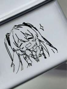 3 件/6 件可爱卡通金属贴纸：虚拟偶像歌手，防水 DIY 贴纸可用于剪贴簿、耳机、笔记本电脑、装饰品（部分随机） - 查看 2