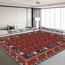1pc Classic Style Retro Area Rug, 700g/Sqm Crystal Velvet, 5mm Thickness, Washable Non-Fading Carpet, Slip-Resistant, Suitable For Holidays And Any Space Including Hotel, Office, Sofa, Bedside, Kitchen, Laundry Room, Hallway, Porch, Entryway And Stairs Mother's Day