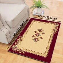 1pc Turkish Art Carpet, Crystal Velvet 700g/Sq.M, Dotted Bottom, 5mm Thickness. Machine Washable, Fade-Resistant Carpet, Anti-Slip . Suitable For Holidays And Any Space Including Hotel, Office, Sofa, Bedside, Kitchen, Laundry Room, Corridor, Porch, Staircase Mother's Day