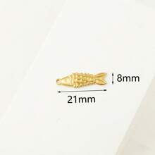 Ahknormailcui Stainless Steel Crab/Conch/Fish/Shell Patterned Marine Life Charms Pendant For Making Necklaces/Bracelets/Anklets/Earrings Decorative Components, 18K Gold Plated Cute Ocean Animal Pendants For Diy Jewelry Crafts Accessories - Gold - View 14