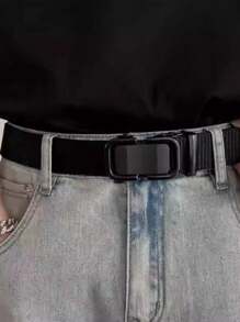 1pc Men Canvas Leather Belt Braided Unisex Casual Woven Belt, Suitable For Jeans, Daily Casual Outfit, Teen/Young Adult, Summer Outdoor Athletic Or Vacation, Graduation Gifts, Birthday Accessories