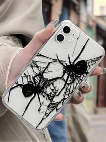 Black Big Spider Phone Case Compatible With Iphone, Honor, Redmi, Galaxy, Series - Perfect Gift For Christmas And Halloween For Girlfriends, Boyfriends, Friends, Or Self