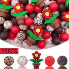 25/30pcs 2D, 3D Animal Silicone Beads Set, Suitable For DIY Jewelry Making - Focal Beads For Pens, Necklaces And Keychains - Craft Gift Bead Set For Jewelry Making - Animal Silicone Bead Set - View 21