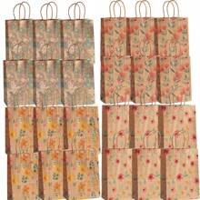 12/16pcs/Set Paper Gift Bag, Kraft Paper Bags For Party Favors, For Mother's Day , Bridesmaid Gifts , Graduation Gifts , Birthday Gifts,Wedding Gifts