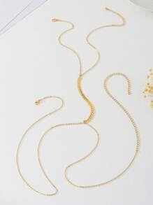 1pc Vacation Style Summer Beach Bikini Minimalist Sexy Wheat Ear Chain Necklace For Women - Golden - View 3