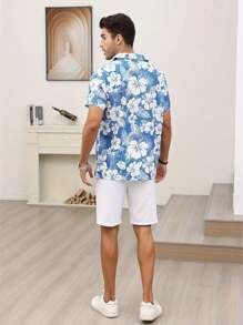 Camisa hawaiana con estampado floral para hombre, ropa de playa casual y ligera