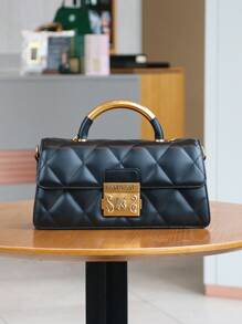 Bolso de mano de mujer 2025 de rejilla de ratán con diseño romboidal, bolso de tote versátil y elegante, bolso cruzado cuadrado exquisito, bolso de hombro minimalista - Multicolor - Ver 14