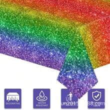 Colorful Tablecloth Plastic Colorful Tablecloth 54 X 108 Inch, Disposable Tablecloth Colorful Party Decorations For Birthday, Wedding, Bridal Shower, Pride Party, Valentine's Day, Bachelorette Party, Mother's Day