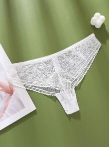Conjunto elegante y romántico de sujetador acolchado con cordones y tanga, lencería cómoda con bloques de color para damas