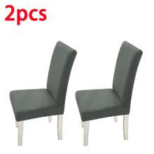 1/2/4/6 piezas Fundas de silla de microfibra de color liso