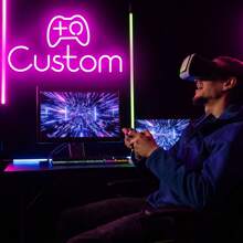 1pc Customized LED Neon Signs For Game Machines In The Center, Personalized Neon Signs, Suitable For Home Decoration, Restaurant Decoration, Game Hall Decoration, Party Decoration, Creative Studio Decoration, Etc. - Multiple Colors and Styles - View 2