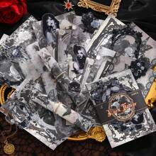 Romantic Rose Material Pack, New Vintage Dark Gothic Style Decorative Sticker Pack For Scrapbooking,School Supplies,Back To School - Multicolor - View 10