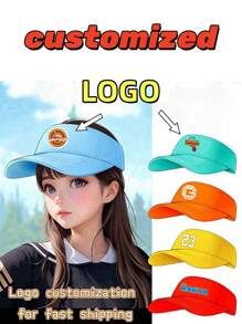 Customized High Golf Visor Cap, Sunscreen Breathable Sports Cap, Spring/Summer/Autumn, Personalized Logo, Photo Printed, Running, Outdoor, Work, Advertising - Image Customization - View 2