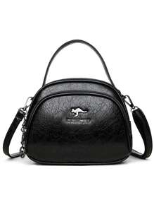 高品质皮革手提包钱包女包奢华设计师单肩斜挎包女士品牌信使包小号托特包 - 黑色 - 查看 3