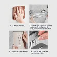 Bathroom Wall-Mounted Punch-Free Toilet Shower Washroom Washbasin Wall Storage Shelf Bathroom Storage Rack