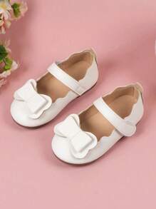 1 Pair Children Bow-Knot Soft Bottom Lightweight Non-Slip Flat Princess Shoes, Comfortable For Daily Wear, Suitable For Spring & Summer - White - View 10