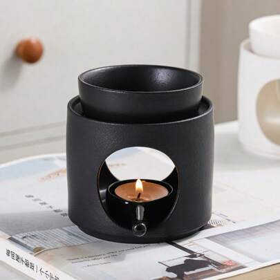 Lampada per aromaterapia in ceramica semplice con portacandele, diffusore di oli per aromaterapia e diffusore di cera per aromaterapia, decorazione primaverile 11 cm x 10 cm, ciotola rimovibile