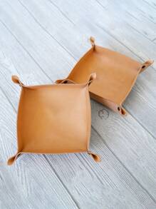 1 st. Aangepaste tekst PU lederen sieraden opberglade, snoephouder, cosmetische organizer, desktop decoratiedoos, afstandsbediening, sleutelhanger, veilig voor mensen, geurloos, geschikt voor hem, haar, vriend, vriendin, moeder, vader, familie, vrienden, woonkamer, slaapkamer, theesalon, huis, eetkamer, kantoor, school