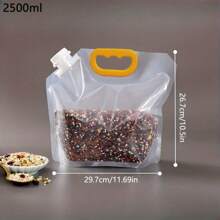 带排料口的可重复使用食品保鲜袋，家用透明食品密封袋，适用于大米、面粉、坚果、谷物和杂货，厨房分类储存，厨房用品 - 多色配件隨機 - 查看 8