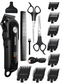 CRASTS Multi-Functional Hair Clipper, Hair Trimmer, Shaver, Sideburn Trimmer, Hairstyling Tool, 3/6/9/12mm Limit Comb, Hair Care Gift - Black - View 2