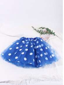 1pc Colorful Fluffy Ballet Cake Skirt, Bright Colors, Polka Dot Print, Multi-Layer Gauze Skirt, Suitable For Playing Fairy Princesses, Holiday Parties, Masquerade Parties, Halloween Carnivals, Easter Role-Playing