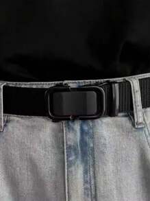 1pc Men Canvas Leather Belt Braided Unisex Casual Woven Belt, Suitable For Jeans, Daily Casual Outfit, Teen/Young Adult, Summer Outdoor Athletic Or Vacation, Graduation Gifts, Birthday Accessories