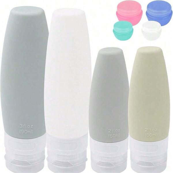 Travel Bottles Silicone,60ml 90ml Leakproof Refillable Travel Containers,8 Pieces Portable Makeup Liquid Tubes Travel Toiletries For Shampoo Lotion