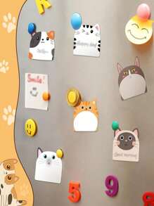 multibey 12 Books/Set Cute Cartoon Multicolor Cat Shaped Self-Adhesive Sticky Notes And Index Tabs, Ideal Choice For Student, Office And School Stationery Supplies - Multicolor - View 3