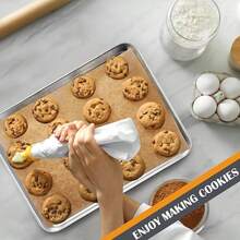 2Pcs Baking Sheet Pan Set, Joyfair Stainless Steel Cookie Sheets, Commercial Metal Pans Toaster Oven Tray Bakeware Roll/Bread/Bacon, Heavy Gauge, Rust-& Dishwasher Safe (9 Inch) - 12.5英寸 - 查看 7