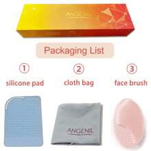 ANGENIL (EU) ANGENIL Chapinha e Modelador de Cabelo de Titânio 2 em 1, Chapinha Anti-Queimadura com Voltagem Dupla e Íons, com Esteira de Silicone Resistente ao Calor, Escovas de Limpeza Facial
