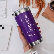 YUFZX 1pc Customized Burgundy Personalized Insulated Tumbler, Can Engrave Name - 12 Designs, 20oz Coffee Cup With Sliding Lid, Multiple Colors, Double Wall Vacuum Insulated - Gift For Mom, Women, Personalized Birthday, Christmas,Kitchen Essentials - Multicolor - View 8