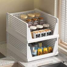 Collapsible & Stackable Storage Basket Plastic Drawers Foldable Closet Organizers Wardrobe Organizer Storage Box Closet Dividers & Shelf Inserts For Wardrobe Wardrobe Drawer Units Layered Partition Storage Rack Shelf For Cupboard Kitchen Bathroom, Back To School - Multicolor - View 8