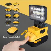 1 Stück Neue 2025 kabelloser LED-Arbeitsscheinwerfer, Doppelknopfschalter, Farbtemperatur einstellbar, 90W 5400 Lumen LED-Flutlicht, kompatibel mit DeWALT 20V Akku, geeignet für Outdoor, Camping, Autowerkstatt, Notfall- und Baustellen-Beleuchtung, Akku nicht enthalten