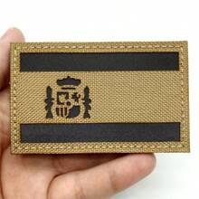 1 pieza Parche de bandera de España Parches tácticos reflectantes militares de moral, cierre duradero, versátil para uniformes, mochilas, chalecos, gorras y talla grande, fácil de usar y de larga duración
