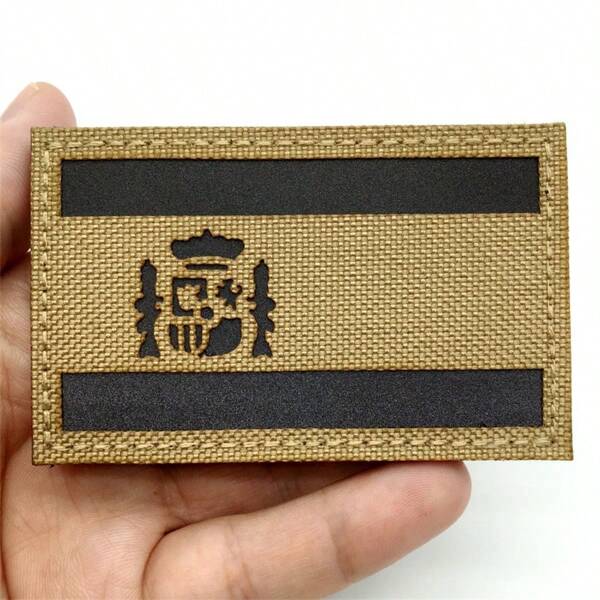 1pc Spain Flag Patch Tactical Reflective Military Tactical Morale Patches, Durable Fastener, Versatile Attachment For Uniforms, Backpacks, Vests, Hats, And More, Easy To Use, And Long-Lasting