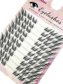 10 Pairs D-Curl Curly Cartoon Eyelashes, 12mm Cluster Lashes, Cat Eye Lashes, 9mm/11mm/13mm/15mm Cluster Lashes, Natural Makeup Effect, Suitable For Cosplay And Cartoon Style, Fluffy And Lengthening, Cat Eye Lashes, Single Natural Long Faux Mink Lashes, Reusable, Comfortable And Seamless, Suitable For Home, Party, Valentine's Day, Travel, Photography, Holiday Makeup, Asian Style Lash Clusters, Lash Clusters, Individual Lashes, False Eyelashes - màu đen - Xem 3