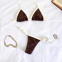 Summer Duo Ribbon Marquinho Bikini - Marrón / Blanco - Ver 3