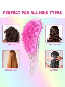 3pcs/2pcs Cartoon Hair Comb Set - Wet And Dry Combing And Styling Brush For All Hair Types, Durable ABS Plastic Handle, Perfect Gift Choice(Purple Unicorn Comb Pattern Random)