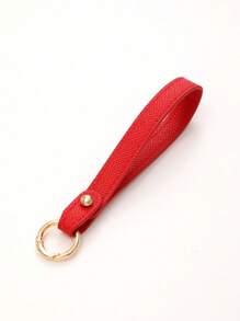 1 pièce Nouveau porte-clés en cuir de couleur unie, sangle de poignet, accessoire de sac à bandoulière, chaîne de clé de voiture à la mode, accessoire de voiture détachable, breloques scolaires