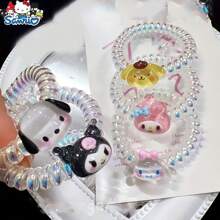 Sanrio 1pc Summer New Cartoon Phone Coil, Rubber Band Tied Bun, Ponytail Hair Tie, Cute And Versatile Hair Accessory