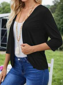 hoteel Women's 3/4 Sleeve Front Open Casual Cardigan