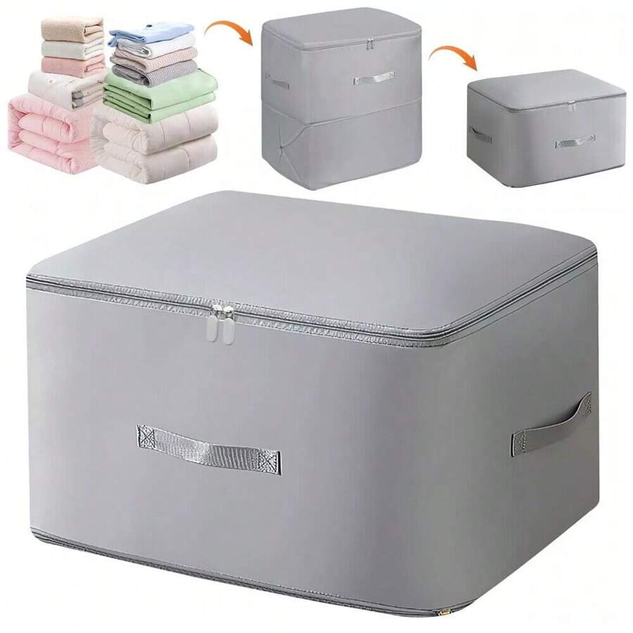 1PC Ultra Space Saving Self Compression Organizer Bedroom Clothes Storage Bags Boxes - Grey - View 1