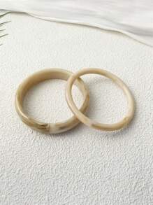 2pcs New Acrylic Resin Bracelet, Luxury Chic Versatile Accessories, Suitable For Women Party And Daily Wear