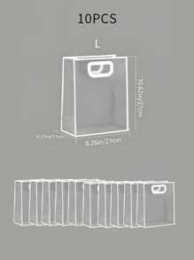 1 件透明礼品袋，简约镂空手柄设计 PVC 礼品包装袋，适合派对